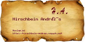 Hirschbein András névjegykártya